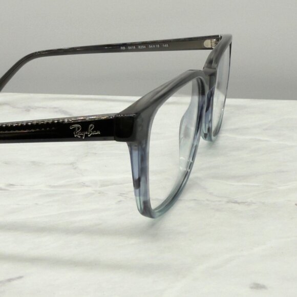 Ray-Ban RB5418 8254 Polished Striped Gray & Blue Square Eyeglasses Frames 56-19 - Picture 10 of 10